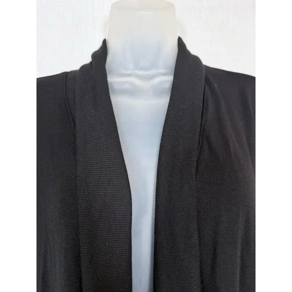 ATHLETA Size L Black Women Pranayama Wrap Open Front Stretch Soft Knit Cardigan - Picture 9 of 15